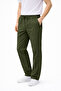 Men's Khaki Linen Mixed Relaxed Fit Trousers Comfortable Cut - 5