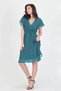 Women's Petrol Blue Angel Sleeve Double Breasted Collar Chiffon Dress Nb8081