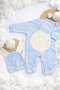 Baby Rabbit Themed Romper and Hat Set with Pompom Ears