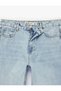 High Waist Straight Leg Cotton Denim Trousers with Pockets - Straight Fit Jeans - 7