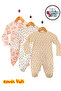 3-Pack Baby Girl Rompers, 100% Cotton with Snap Fasteners, Heart Flower and Lamb Print Pattern.