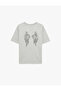 Comfortable Fit Short Sleeve Crew Neck T-Shirt with Stone Detail on the Back - 5