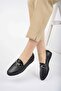 Genuine Leather Black Printed Women's Leather Ballerinas Pcc-F03 - 4