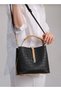 Justpolo Women's Black Tan New Season Shoulder and Crossbody Bag - 5