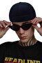 مجموعة صيفية من Skullcap صيفية قابلة للتعديل باللون الأزرق الداكن والأسود مكونة من قطعتين - 5
