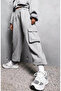 Sweatshirt with Side and Front Pocket Detail Jogger Bottom Set Women's Tracksuit Set K32 3020 - 3