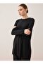 Viscose Fabric Crew Neck Tunic - Black - - 5