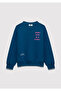 Printed Navy Blue Sweatshirt 7S10156-89110 - 3
