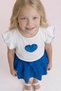 Girl's Set Cotton Heart Patterned T-Shirt and Wrinkled Fabric Skirt 2-5 Years Old - 6