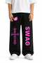 Premium Swag Wide Leg Men's Black Sweatpants