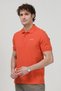 Men's Polo Neck Brand Printed Cotton T-Shirt Orange - 25Y 2061