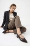 Women's Brown Pointed Toe Mary Jane Ballet Flats - 4