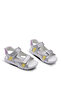 Jules Double Velcro Leather Girl's Sandals Silver - 6