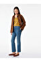 Regular Waist Slim Fit Buttoned Cotton Spanish Flare Denim Trousers - Flare Jeans - 2