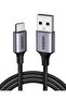 كابل USB-C ذكر إلى USB 2.0 ذكر مضفر من الألومنيوم بطول 3 متر - رمادي فضائي