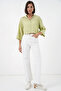 Women's Striped Oversize Short Shirt 20326 - E.Green - 2