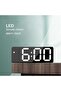 ساعة منبه بشاشة LED، ساعة ثنائية الوظائف مع عرض درجة الحرارة، تحكم صوتي، لغرفة النوم - 5
