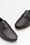 Black Men's Genuine Leather Gel Comfortable Daily Loafer Shoes - 3