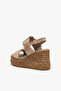 Renee Beige Genuine Leather Women's Wedge Heel Sandals - 3