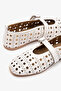 Taku White Genuine Leather Women's Ballerinas - 5