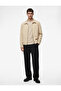 Regular Fit Long Sleeve Pocket Shirt Collar Zipper Bomber Jacket