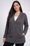 Women's Basket Knit Tunic Cardigan with Pockets - 2