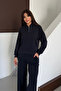 Oversized Half Zipper Collar Modal Women's Suit 1195 - Form Series - 3