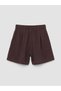 Brown Pleated Girls' Shorts Skirt (S6) - 4