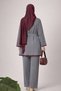 Women's 4-piece set – lace-detail tunic, pants, belt and scarf chic outfit - 4