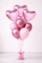 5 Pieces Pink Heart Foil Balloon 45 cm Candy Pink Shiny Baby Shower Heart-Shaped Marriage Proposal Romantic - 3