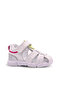 Cloe Single Velcro Backless Genuine Leather Baby Girl Sandals White