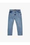 Normal Waist Straight Leg Cotton Vintage Straight Fit Jean Trousers - 3