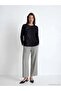 Black Crew Neck Blouse with Stones (S6) - 2