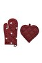Red Heart Printed Oven Gloves and Grips (S6) - 4