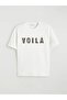 Crew Neck Printed Oversized Women's T-Shirt (S6) - 5