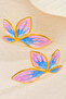 Women's Earrings with Enamel Flower Design - 2