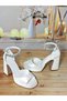 Women's 10 Cm Platform White Stone Bridal Shoes - 6