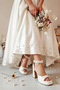 Women's 10 cm Platform White Pearl Bridal Shoes - 3