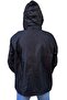 Men's Black Training Raincoat Football Raincoat Hidden Hooded Windbreaker - 3