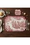 2-Person Baroque, Embroidered French Country 4-Piece Service Set (2 Placemat +2 Service Napkins)