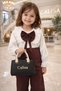 Girl's Sister Combination Holiday Set Bowknot Blouse Pants Set Stylish Children's Combination 2-Piece Set - 8