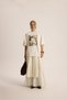 Kevin Double Layer Ecru Long Skirt - 6