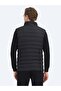 Black Mock Neck Casual Woven Sports Vest - 4