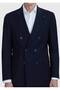 Navy Blue Solid Wool Blend Suit - 3