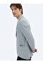 Gray Patterned Modern Fit Jacket - 4