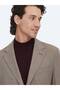 Light Brown Patterned Modern Fit Wool Blend Jacket - 3