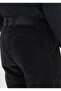 Anthracite Plain Woven Jogging Fit Velvet Casual Cotton Blend Trousers - 4
