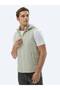 Light Khaki Regular Fit Hooded Casual Woven Sports Vest - 2