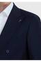 Navy Blue Solid Wool Blend Suit - 4
