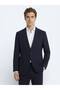 Navy Blue Straight Modern Fit Wool Blended Suit